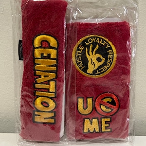 John Cena “You Can’t See Me” Headband & Wrist Bands; U (can’t) C Me; Cenation; Authentic Official Red WWE Merch wwf
