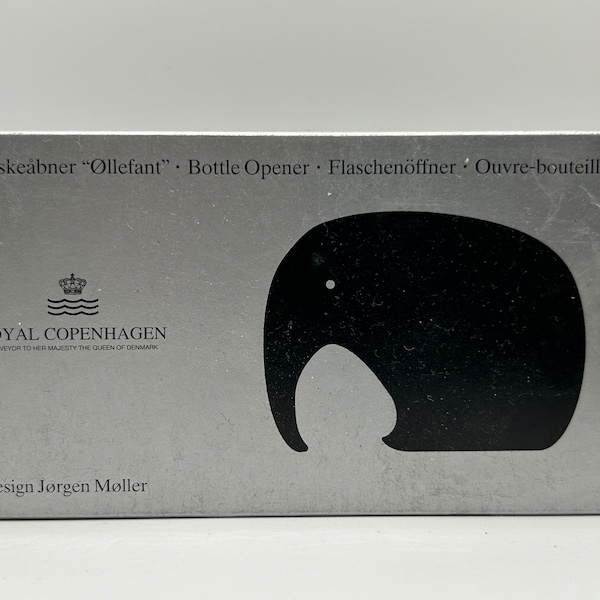 Georg Jensen, Royal Copenhagen; Elephant Bottle Opener, Flaskeåbner “Øllefant”; Jørgen Møller, Denmark