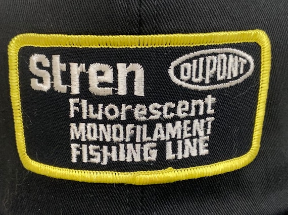 Dupont Stren Fishing Line NOS Vintage 1980s Trucker Hat Black Mesh Snap  Back W/ Patch Fishing DEADSTOCK 