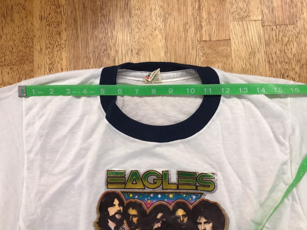Vintage THE EAGLES Iron-on Ringer T Shirt Concert Tour T / 1970s