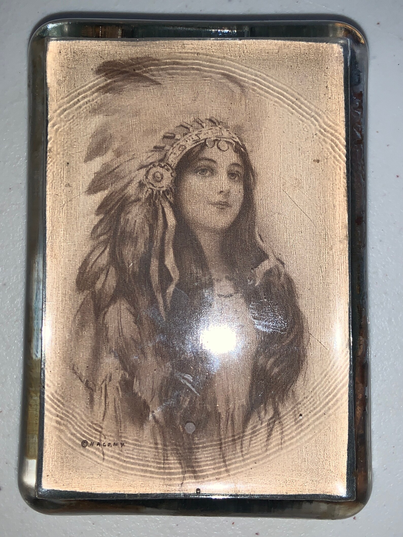 Antique Indian Maiden Glass Paperweight / J. Knowles Hare Jr. Etsy