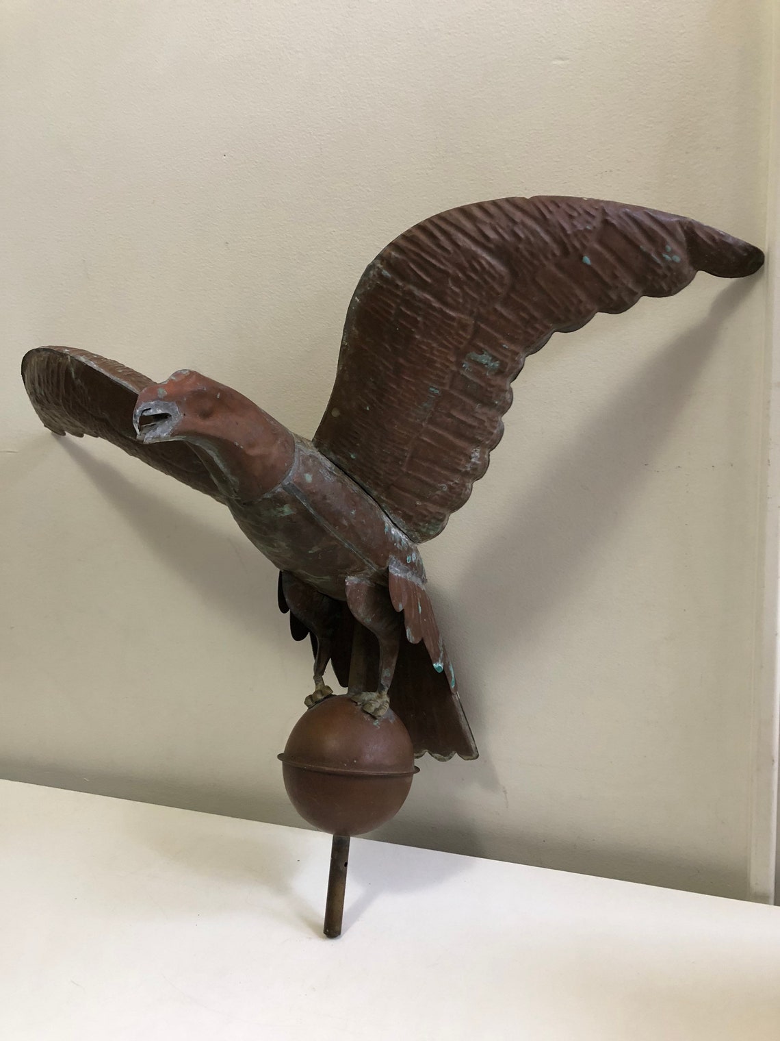 Antique Copper EAGLE Weathervane Topper & Globe 24 Wing Etsy