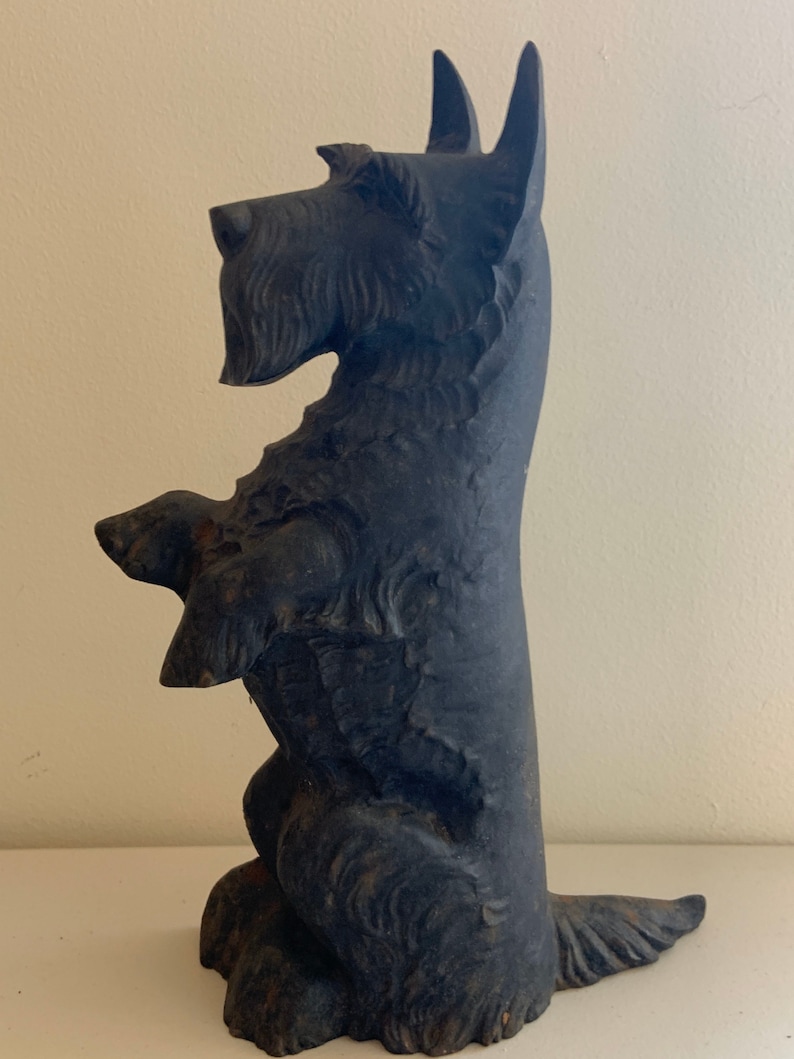 Antique Cast Iron Black Scottie Dog Door Stop 16 Etsy