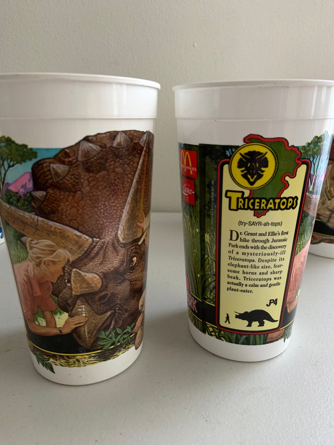 Lot of 10 McDonalds Jurassic Park Promotional Plastic Cups Etsy