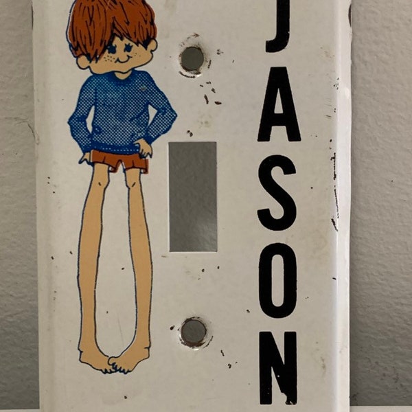 1970s Personalized Switchplate / Red Hair Jason