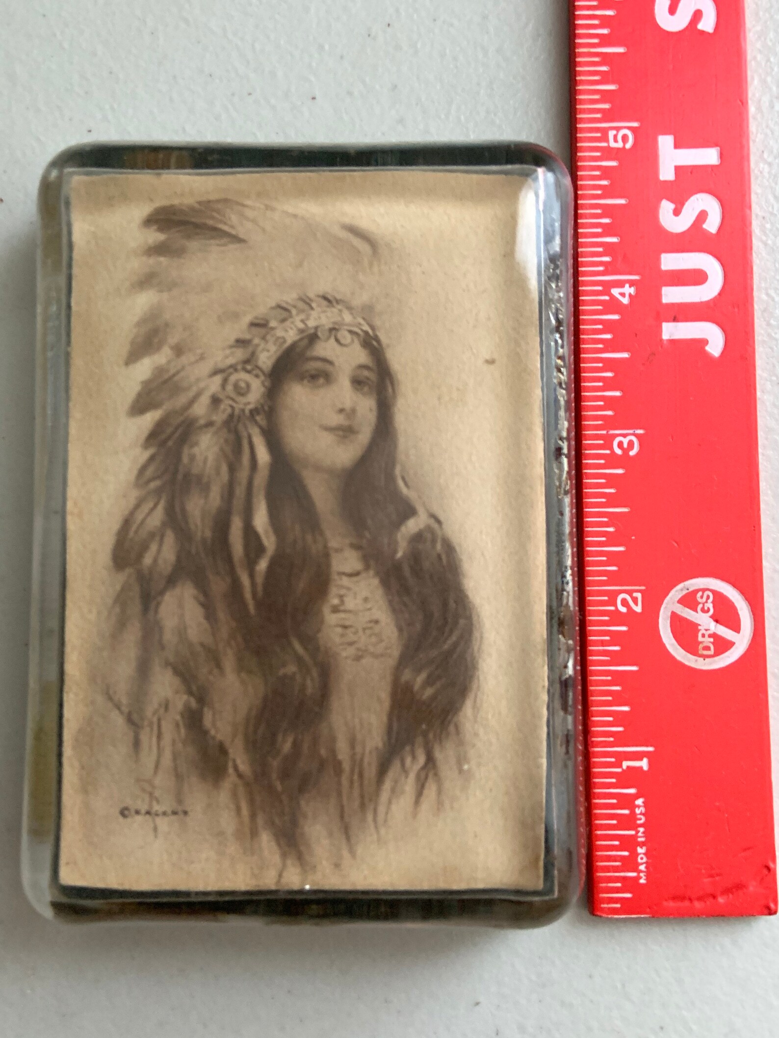 Antique Indian Maiden Glass Paperweight / J. Knowles Hare Jr. Etsy