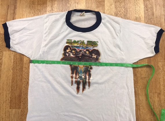 Vintage The EAGLES Iron-On Ringer Concert T / 197… - image 5