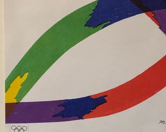 Piero Dorazio 1972 Munich Olympic Poster ORIGINAL 25”x 40” Germany