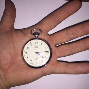 New MOLNIJA Pocket Watch 3602 18 Jewels - Made in Russia - Train Engine/ Locomotive