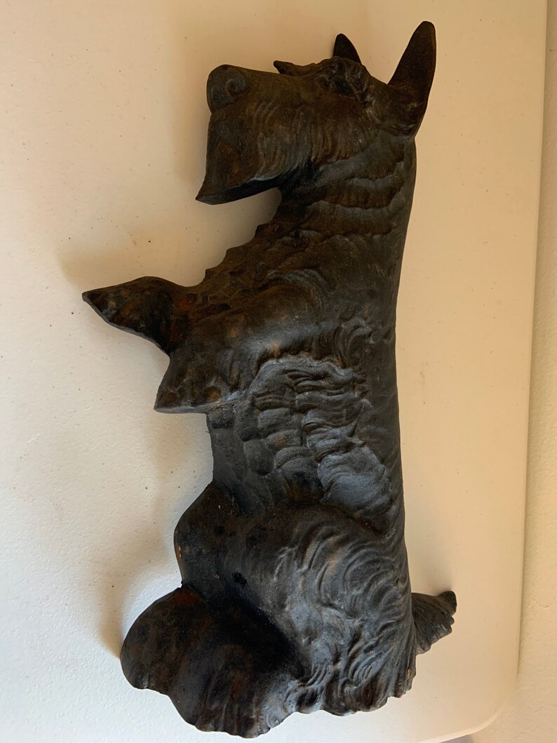 Antique Cast Iron Black Scottie Dog Door Stop 16 Etsy