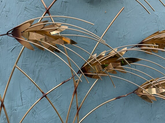 C Jere Golden Wheat Wall Sculpture 68”x34” Signed, Modern Art