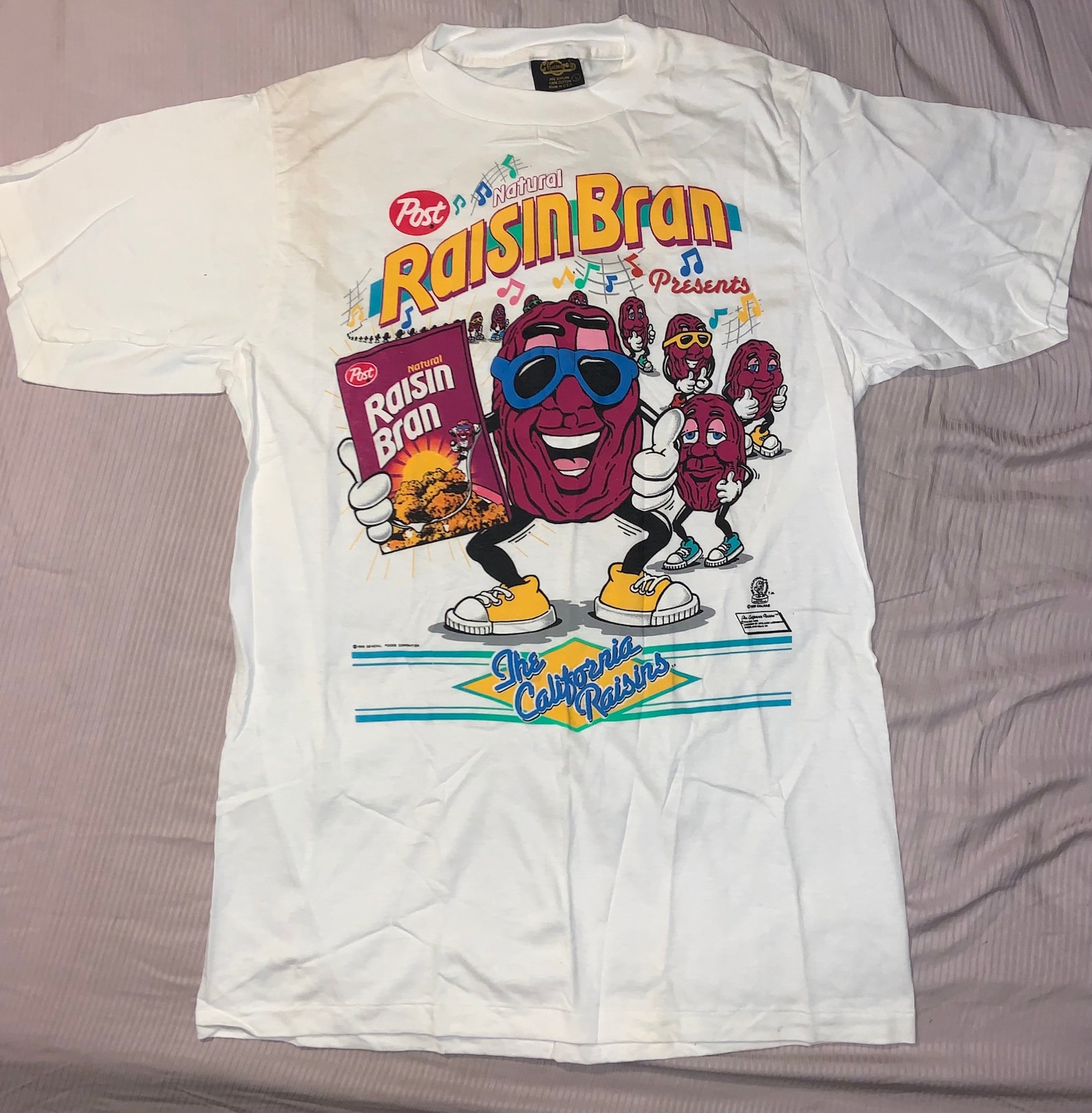 California Raisins T Shirt L / Post Natural Raisin Bran 1989 Etsy.de