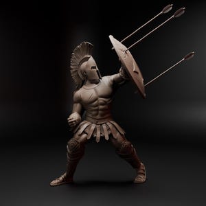 Kung Leonidas STL | 3D-utskrivbar spartansk staty