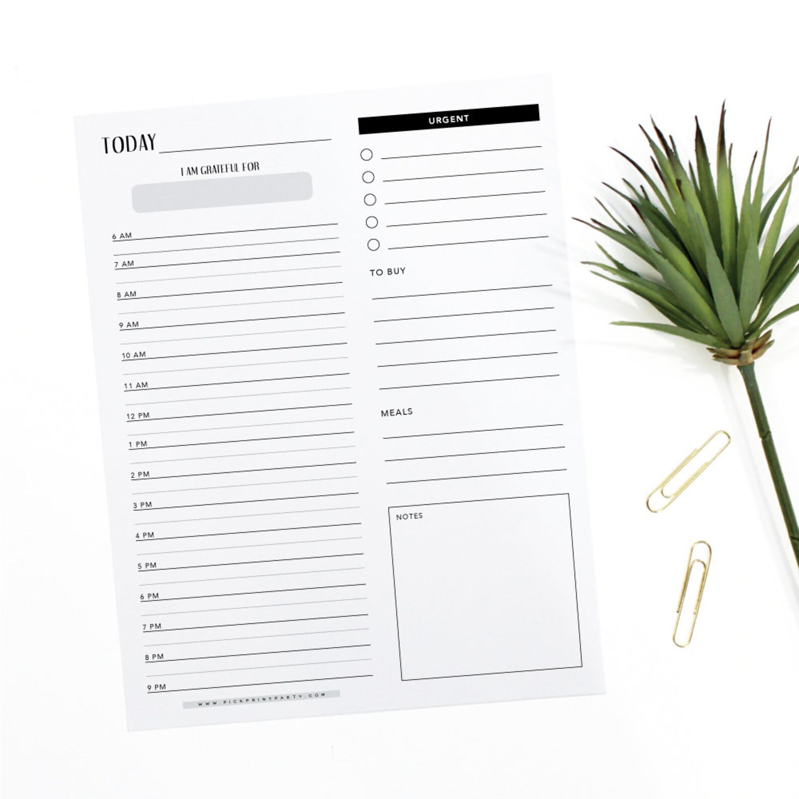 Black and White Daily Planner Sheet Printable Ready-to-print | Etsy
