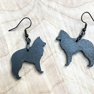 Belgian Sheepdog Wood Earrings, Hand Painted with Stainless Steel Ear Wires