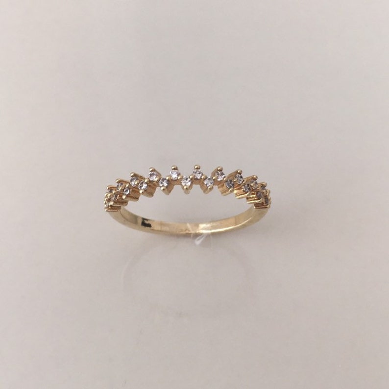 thin ring band tiny diamond band Eternity diamond band ring delicate band size 8 ring dainty band