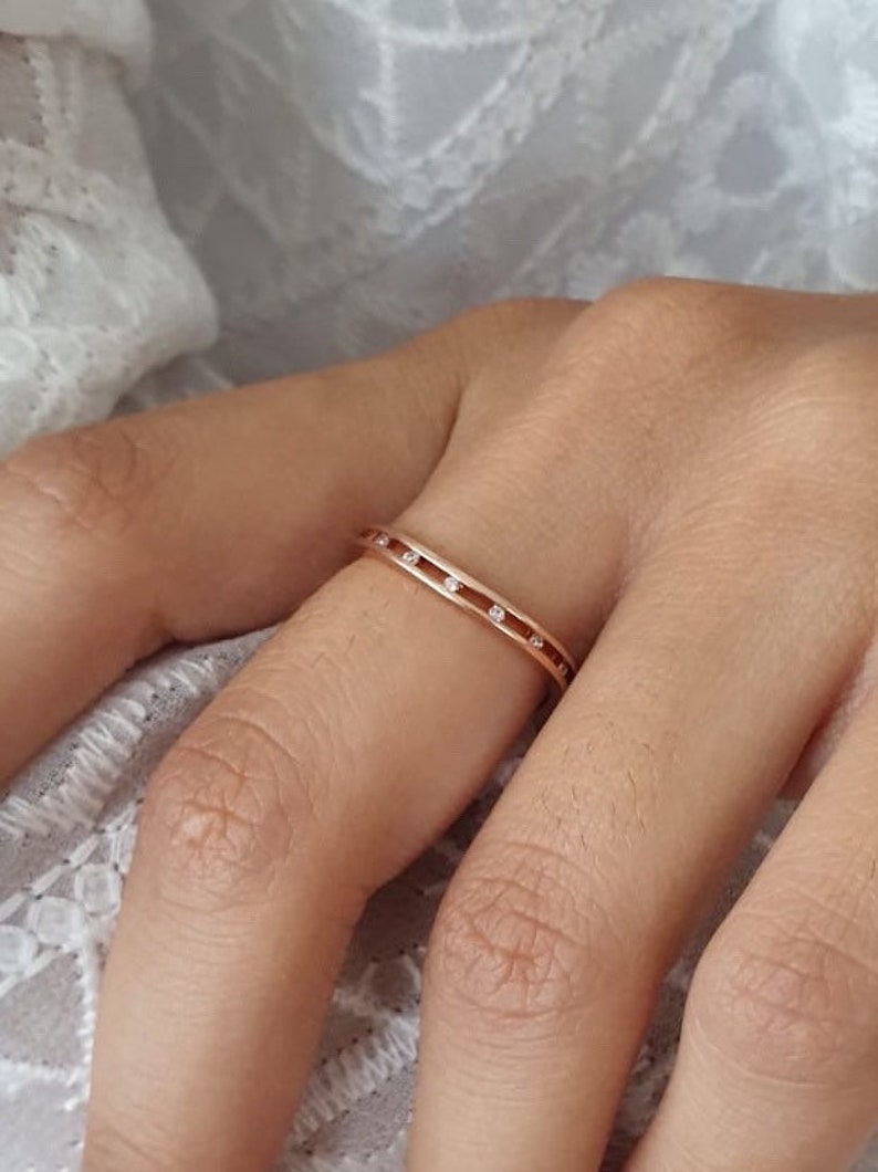 Minimalist Ring Rose Gold Minimalist Ring Rose Gold Ring Delicate Ring Belinha Diamond Ring