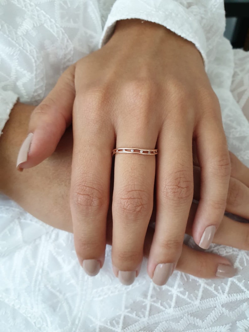 Minimalist Ring Rose Gold Minimalist Ring Rose Gold Ring Delicate Ring Belinha Diamond Ring