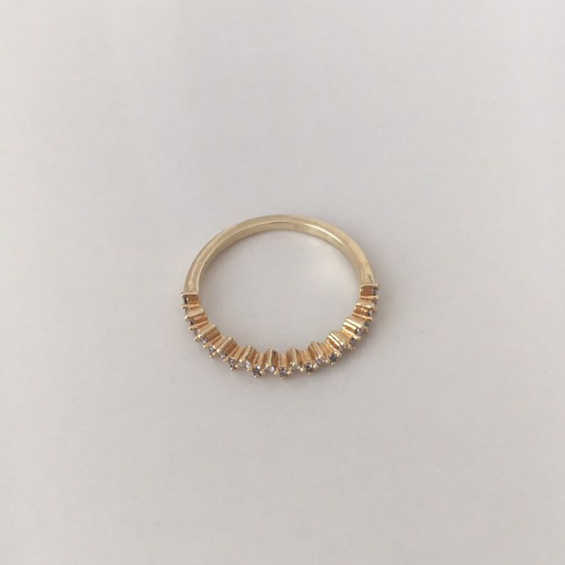 thin ring band tiny diamond band Eternity diamond band ring delicate band size 8 ring dainty band