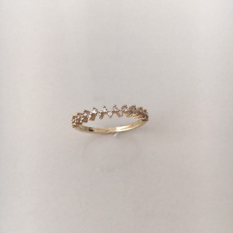 thin ring band tiny diamond band Eternity diamond band ring delicate band size 8 ring dainty band