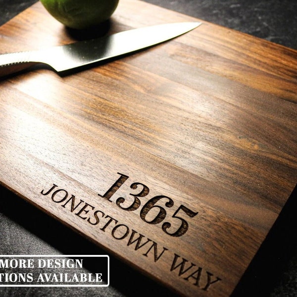 Personalized Wood Cutting Board for Housewarming Gift | Real Estate Closing Gift for Cooking and Baking | Engraved Gift | Multiple