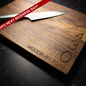 Personalized Wood Cutting Board for Housewarming Gift | Real Estate Closing Gift for Cooking and Baking | Engraved Gift | 289