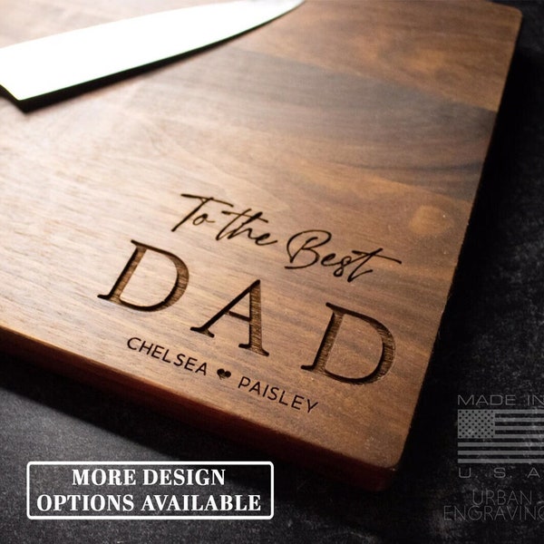 Father's Day Gift | Engraved Wood Cutting Board | Gift for Dad or Stepdad | Best Dad Present | Customized for Him | Multiple Options