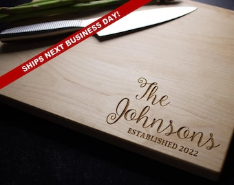 Personalized Cutting Board, Engraved Cutting Board, Custom Cutting Board, Wedding Gift, Housewarming Gift, Anniversary Gift, Engagement 001