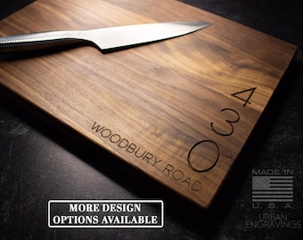 Personalized Wood Cutting Board for Housewarming Gift | Real Estate Closing Gift for Cooking and Baking | Engraved Gift | Multiple Options