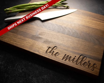 Personalized Cutting Board, Cheese Board, Custom Chopping Board, Personalized Housewarming Gift, Engraved Wedding Gift, Walnut Cutting,  033