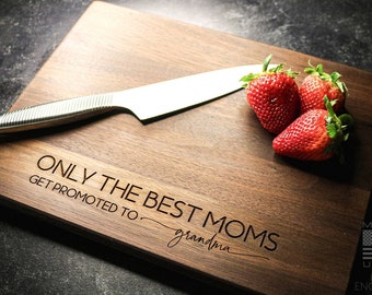 Wood Cutting Board, Personalized Mother's Day Cutting Board, Gift for Grandma from Kids, Promoted to Grandma, New Grandma Gift | 326