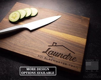 Personalized Wood Cutting Board for Housewarming Gift | Real Estate Closing Gift for Cooking and Baking | Engraved Gift | Multiple