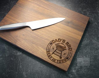 Father's Day Gift | Engraved Wood Cutting Board | Gift for Dad or Stepdad | Best Dad Present | Customized for Him | Dad's BBQ | Smoker