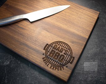 Father's Day Gift | Engraved Wood Cutting Board | Gift for Dad or Stepdad | Best Dad Present | Customized for Him | Dad's BBQ | Smoker