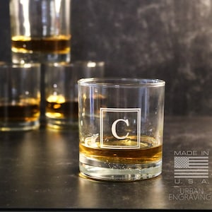 Personalized Laser Engraved Whiskey Glass  | Engraved Bourbon Glass | Groomsmen Gifts | Personalized Gift for Him | Rocks Glass | WG056