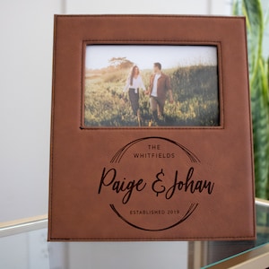 Couples Gift | Engraved Leather Picture Frame | Gift for Mom or Dad|  Customized Gift | Personalized Gift 272