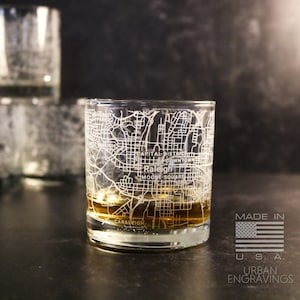 Raleigh North Carolina Map Rocks Glass | On The Rocks Glass | New Home Housewarming Gift | Etched Engraved Whiskey Glass | WG050