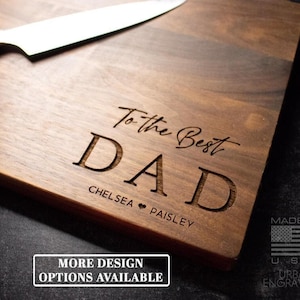 Father's Day Gift | Engraved Wood Cutting Board | Gift for Dad or Stepdad | Best Dad Present | Customized for Him | Multiple Options