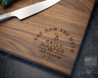 Father's Day Gift | Engraved Wood Cutting Board | Gift for Dad or Stepdad | Best Dad Present | Customized for Him | Dad's BBQ | Smoker