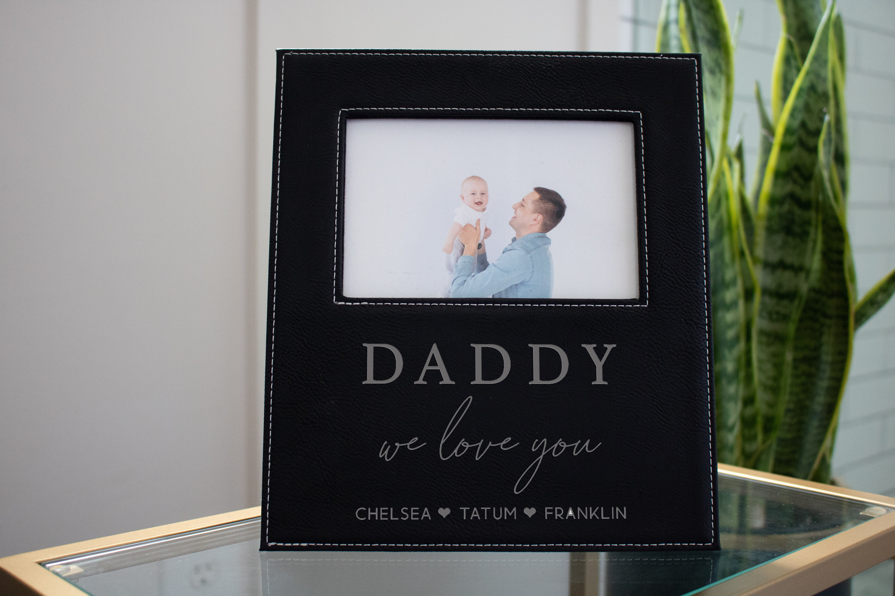 Father's Day Gift | Engraved Leather Picture Frame | Gift for Dad or ...