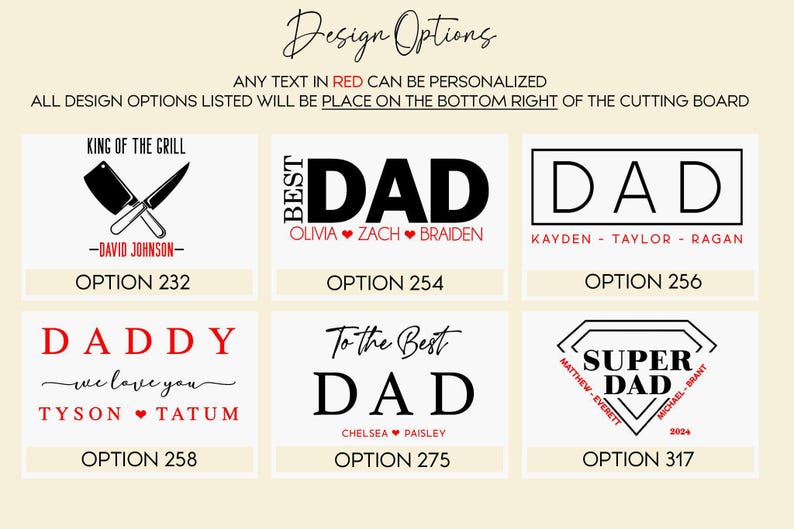 Father's Day Gift | Engraved Wood Cutting Board | Gift for Dad or Stepdad | Best Dad Present | Customized for Him | Multiple Options image 2