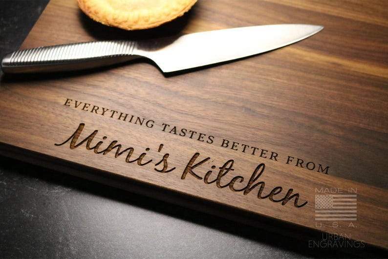 Personalized Walnut Cutting Board for Grandma | Everything Tastes Better From Mimi's Kitchen | Mother's Day Present | Gift for Mom | 319 image 1