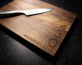 Personalized Wood Cutting Board for Housewarming Gift | Real Estate Closing Gift for Cooking and Baking | Engraved Gift | 289