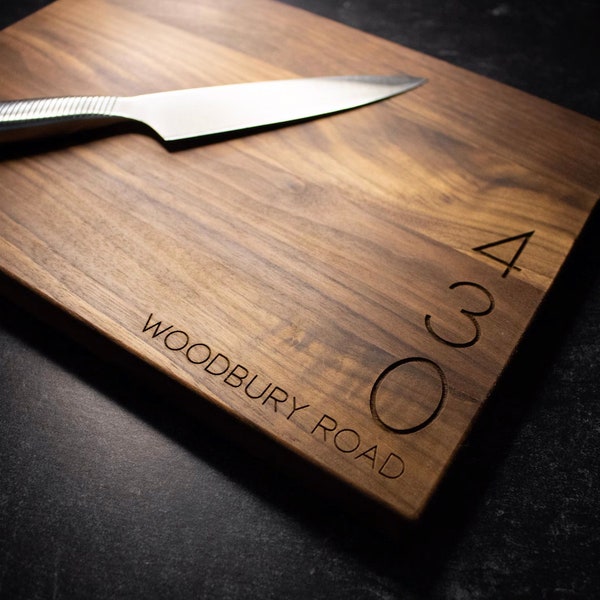 Personalized Wood Cutting Board for Housewarming Gift | Real Estate Closing Gift for Cooking and Baking | Engraved Gift | 289