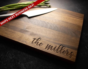 Personalized Cutting Board, Cheese Board, Custom Chopping Board, Personalized Housewarming Gift, Engraved Wedding Gift, Walnut Cutting,  033