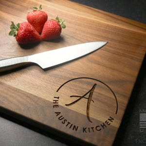 Wood Cutting Board, Personalized Cutting Board, Floral Engagement Gift For Couple, Personalized Charcuterie Board, Engraved Wedding