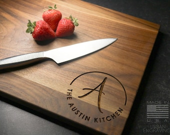 Wood Cutting Board, Personalized Cutting Board, Floral Engagement Gift For Couple, Personalized Charcuterie Board, Engraved Wedding