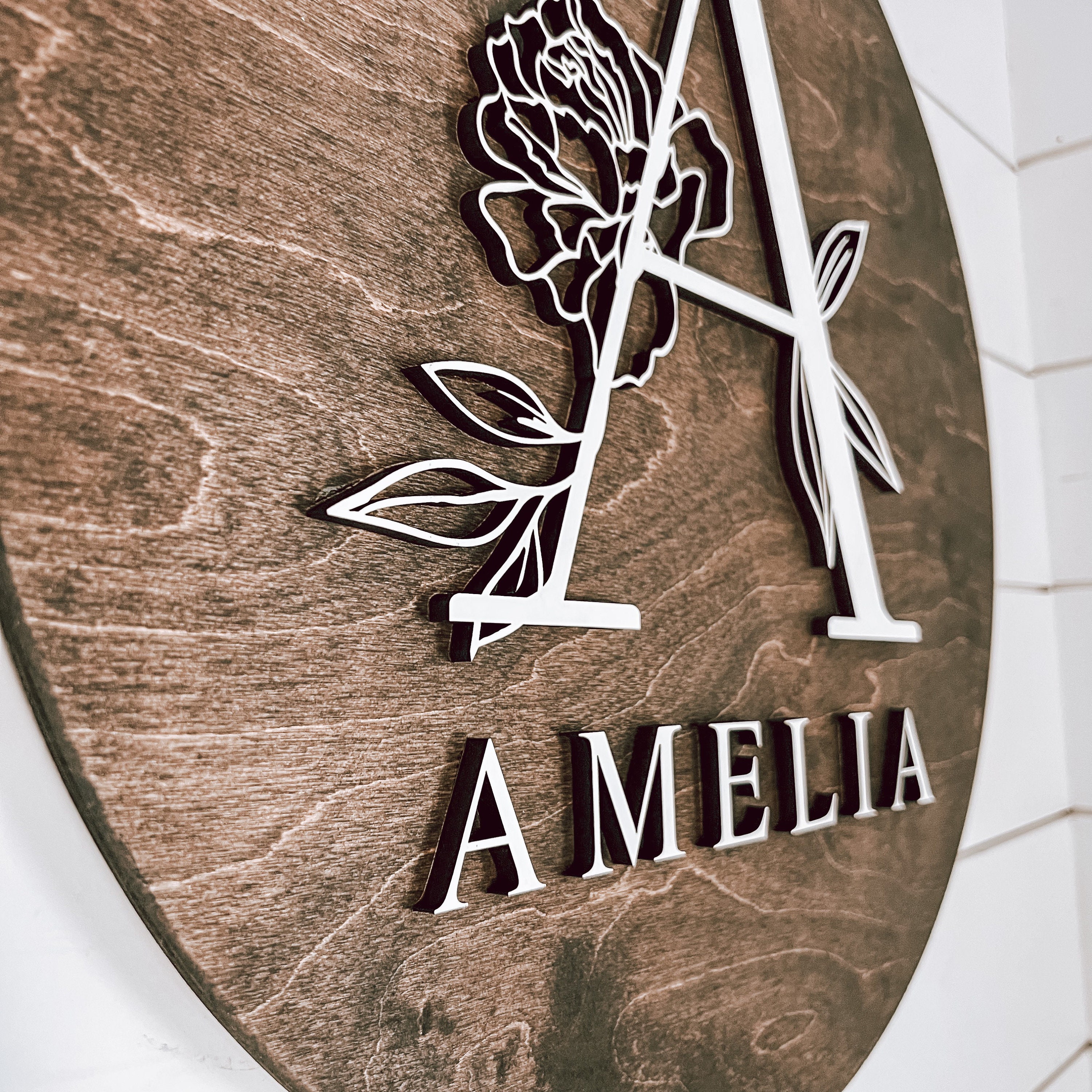 Personalized Round Name Wall Sign, Personalized 3D Wood Sign, Wooden ...