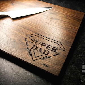 Father's Day Gift | Engraved Wood Cutting Board | Gift for Dad or Stepdad | Best Dad Present | Customized for Him | Multiple Options Option 317
