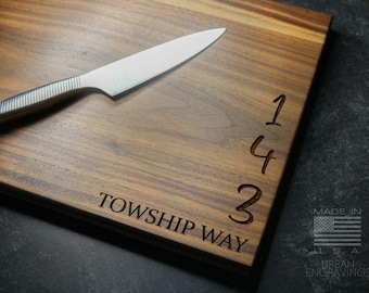 Personalized Wood Cutting Board for Housewarming Gift | Real Estate Closing Gift for Cooking and Baking | Engraved Gift | Family Gift